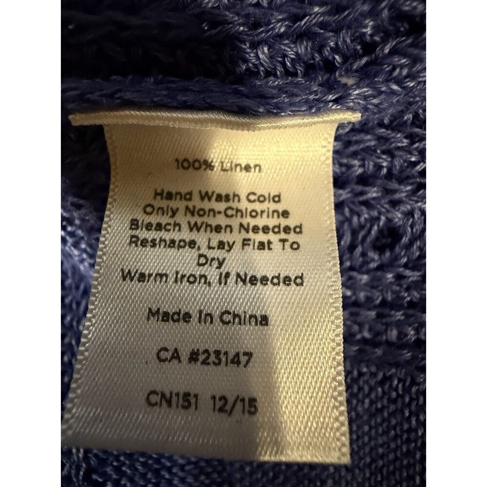 NWT Talbots Women's Blue Knitted Pullover Linen Sweater Size Small Petite - Picture 6 of 6